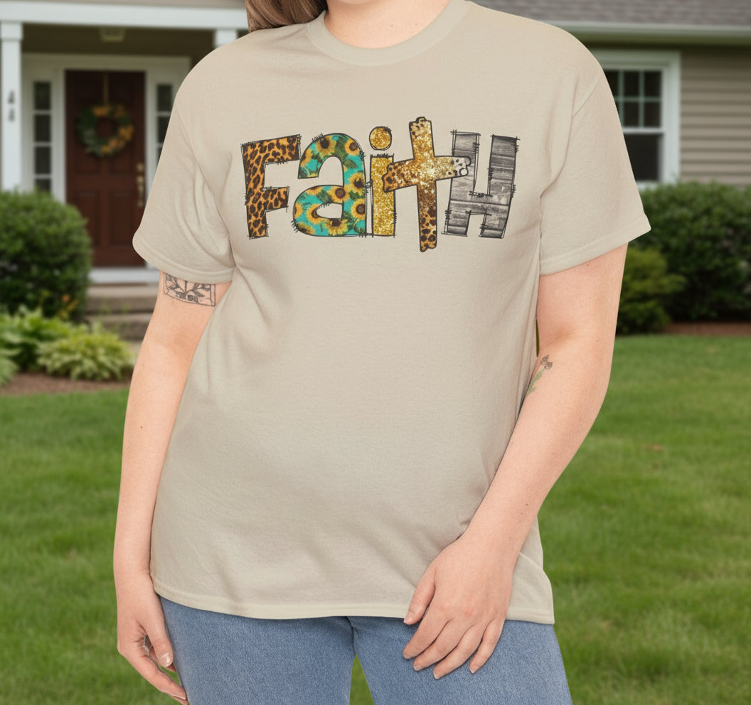 Faith T-Shirt – Inspirational Christian Tee with Bold Graphic Print - Kim’s Signature Beauty & Accessories    