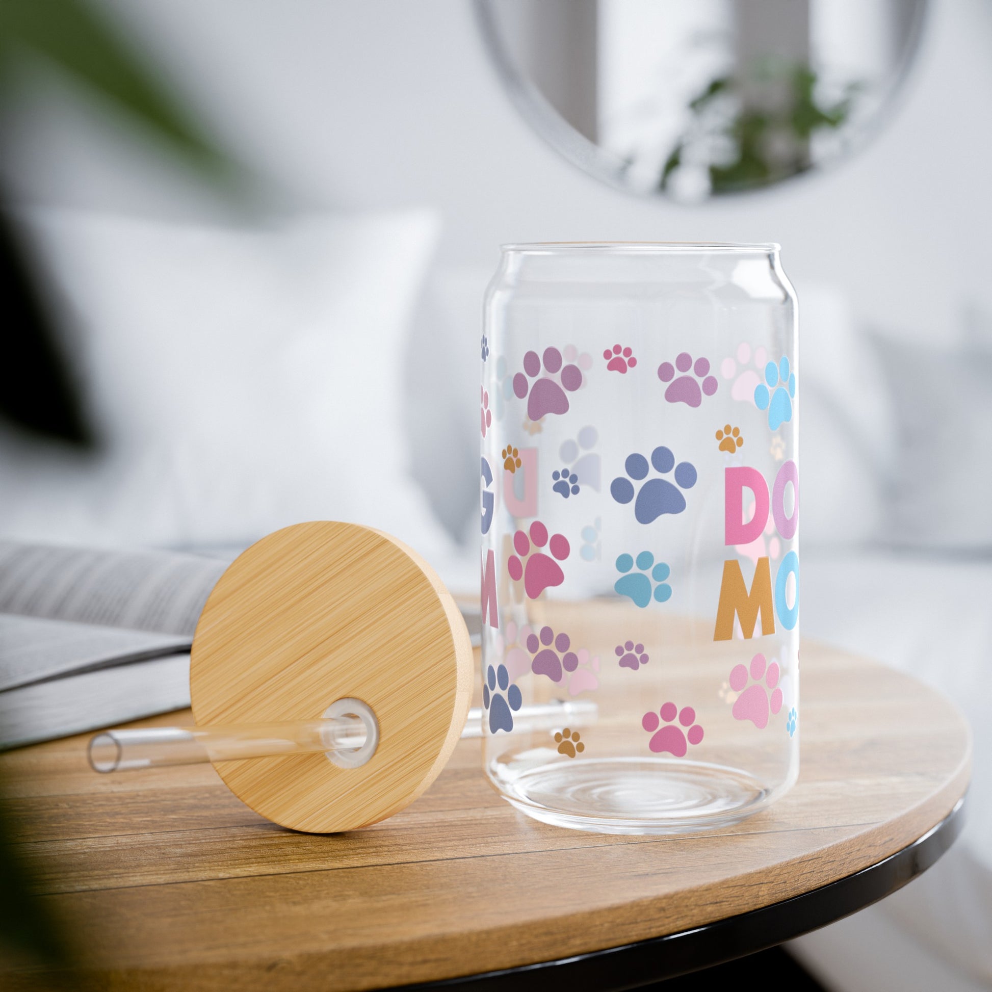 Dog Mom Colorful Pet Paws Sipper Glass - Kim’s Signature Beauty & Accessories    (Store description)