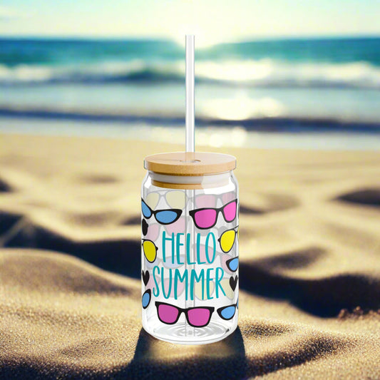 Hello Summer Shades Sipper Glass - Kim’s Signature Beauty & Accessories    (Store description)