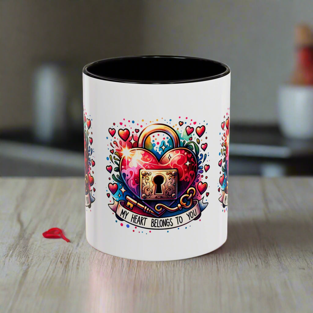 My Heart Belongs to You Colorful Mugs (11oz, 15oz) - Kim’s Signature Beauty & Accessories    (Store description)