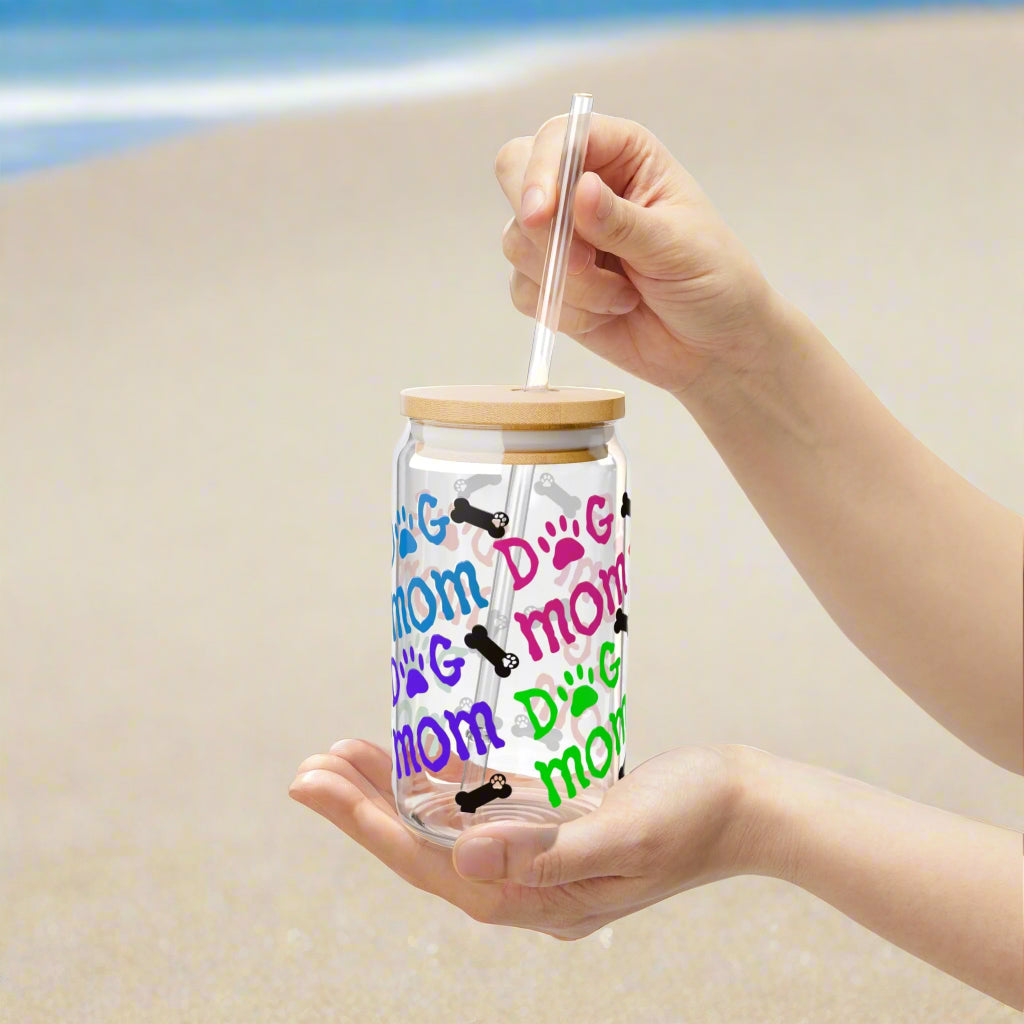Dog Mom & Bones Sipper Glass - Kim’s Signature Beauty & Accessories    (Store description)