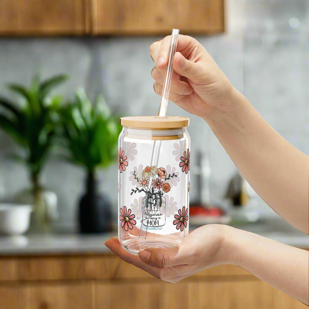 Happiness is being a Mom | Sipper Glass - Kim’s Signature Beauty & Accessories    (Store description)