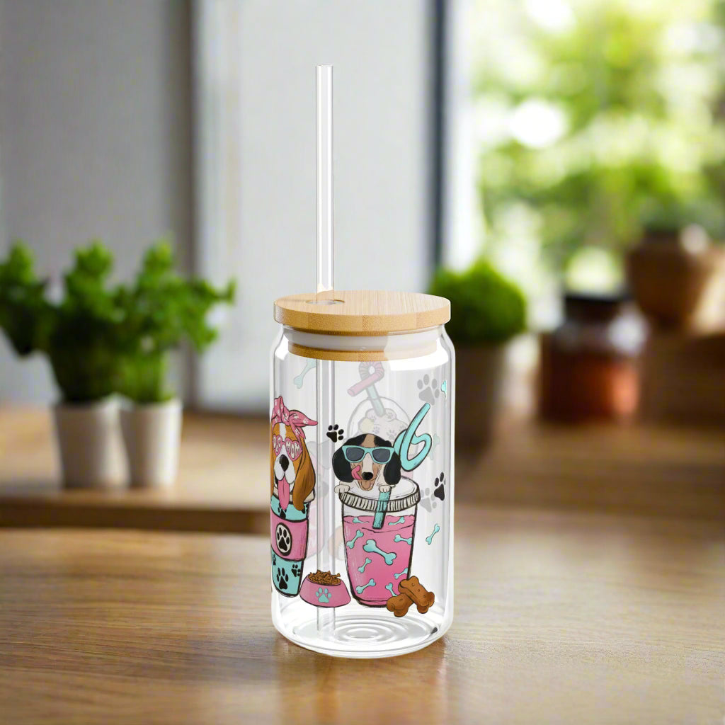 Coffee & Dog Mom |Sipper Glass - Kim’s Signature Beauty & Accessories    (Store description)
