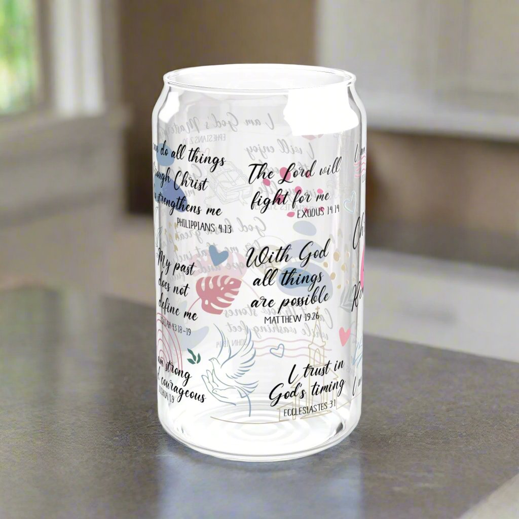 Christian Reminders Sipper Glass - Kim’s Signature Beauty & Accessories    (Store description)