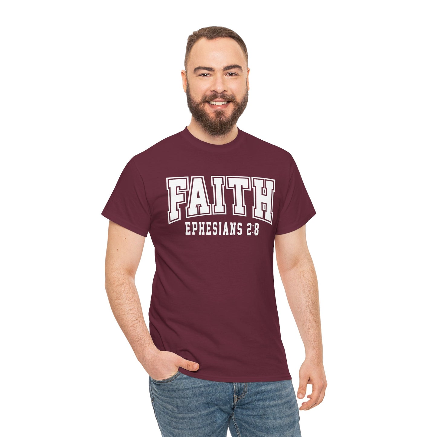 Faith Ephesians 2:8 Unisex Heavy Cotton Tee - Kim’s Signature Beauty & Accessories    