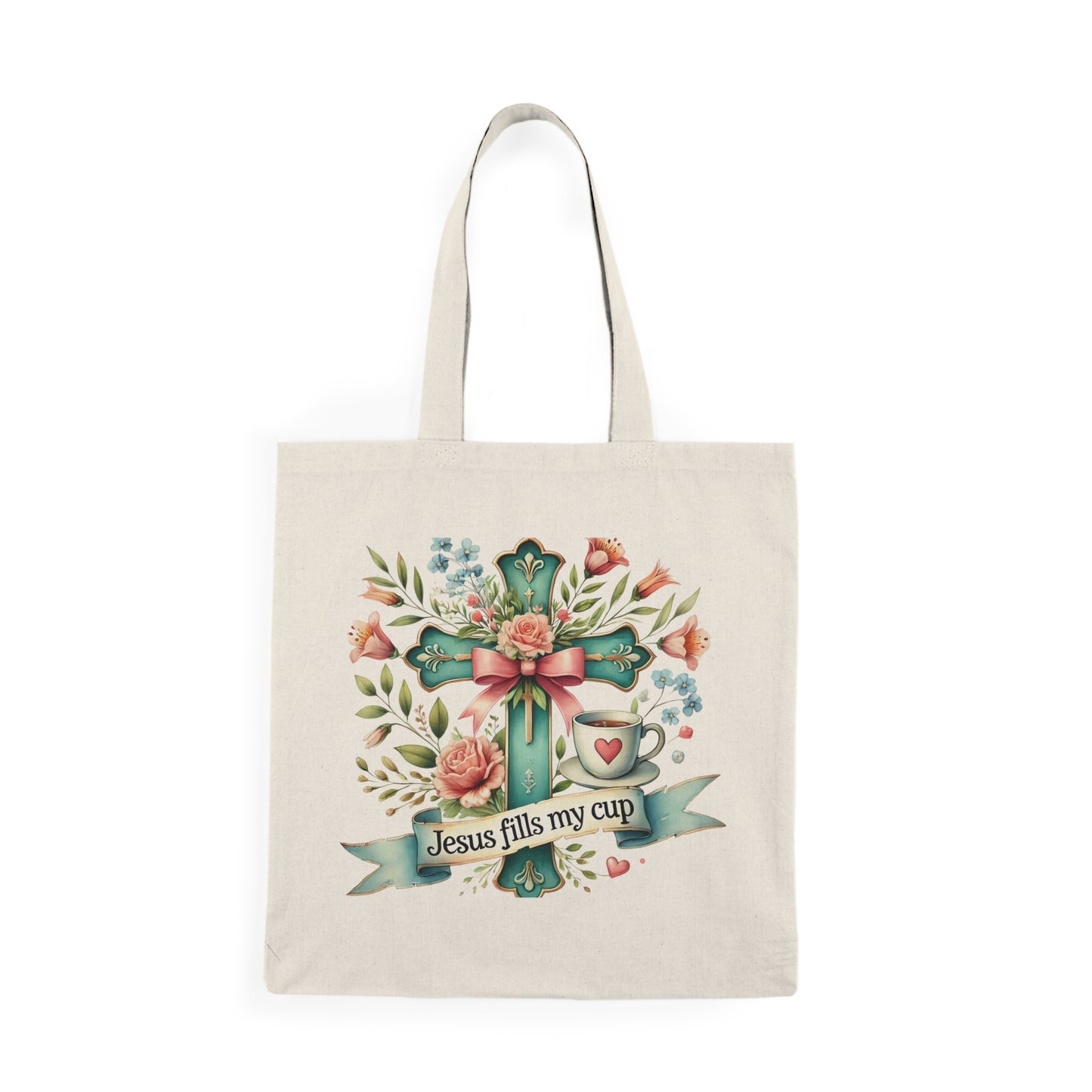 Inspirational Tote Bag - Jesus Fills My Cup - Kim’s Signature Beauty & Accessories    (Store description)