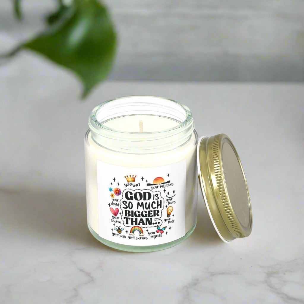 God is So Much Bigger Inspirational Candle - Kim’s Signature Beauty & Accessories    (Store description)