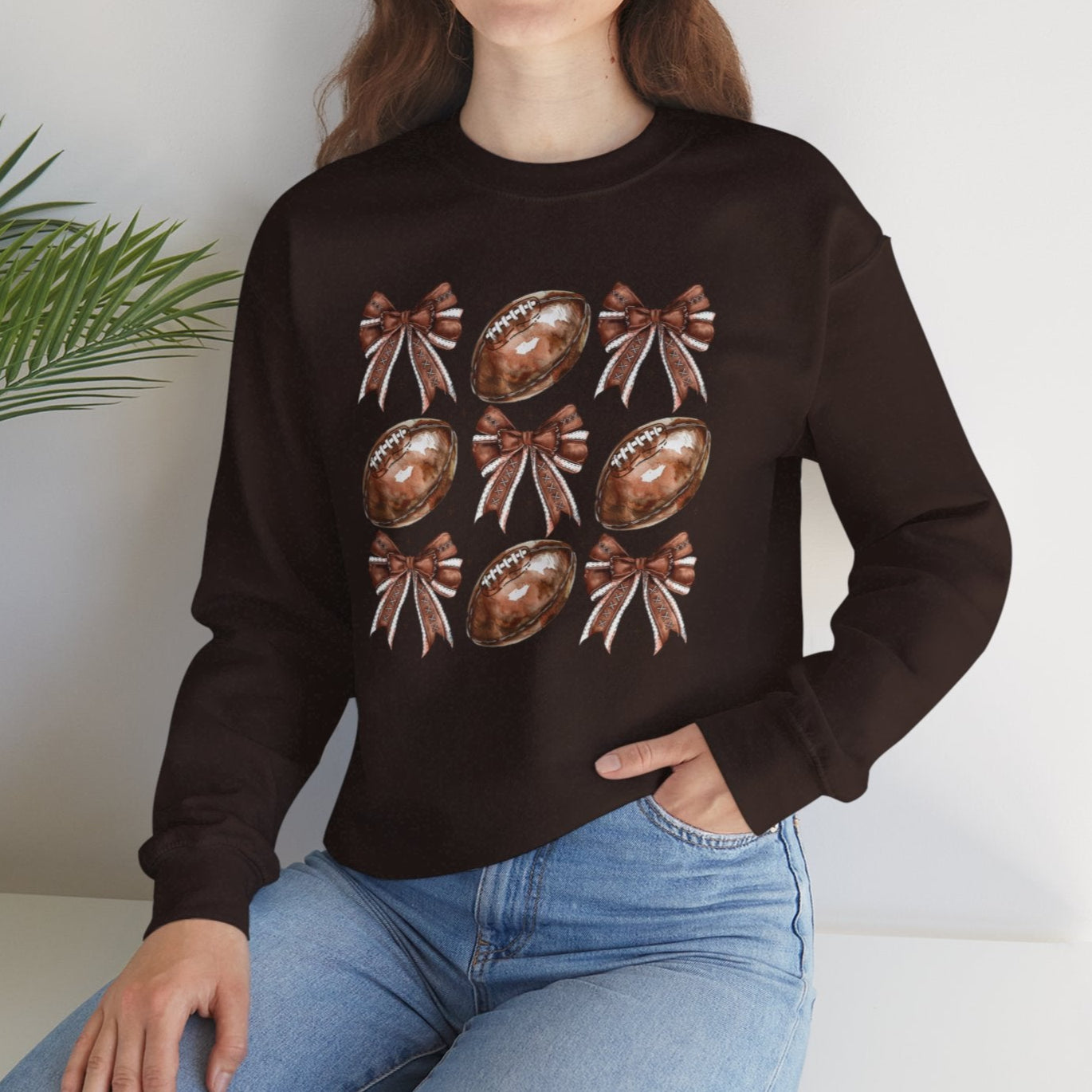 Bows & Footballs Sweatshirt - Kim’s Signature Beauty & Accessories    