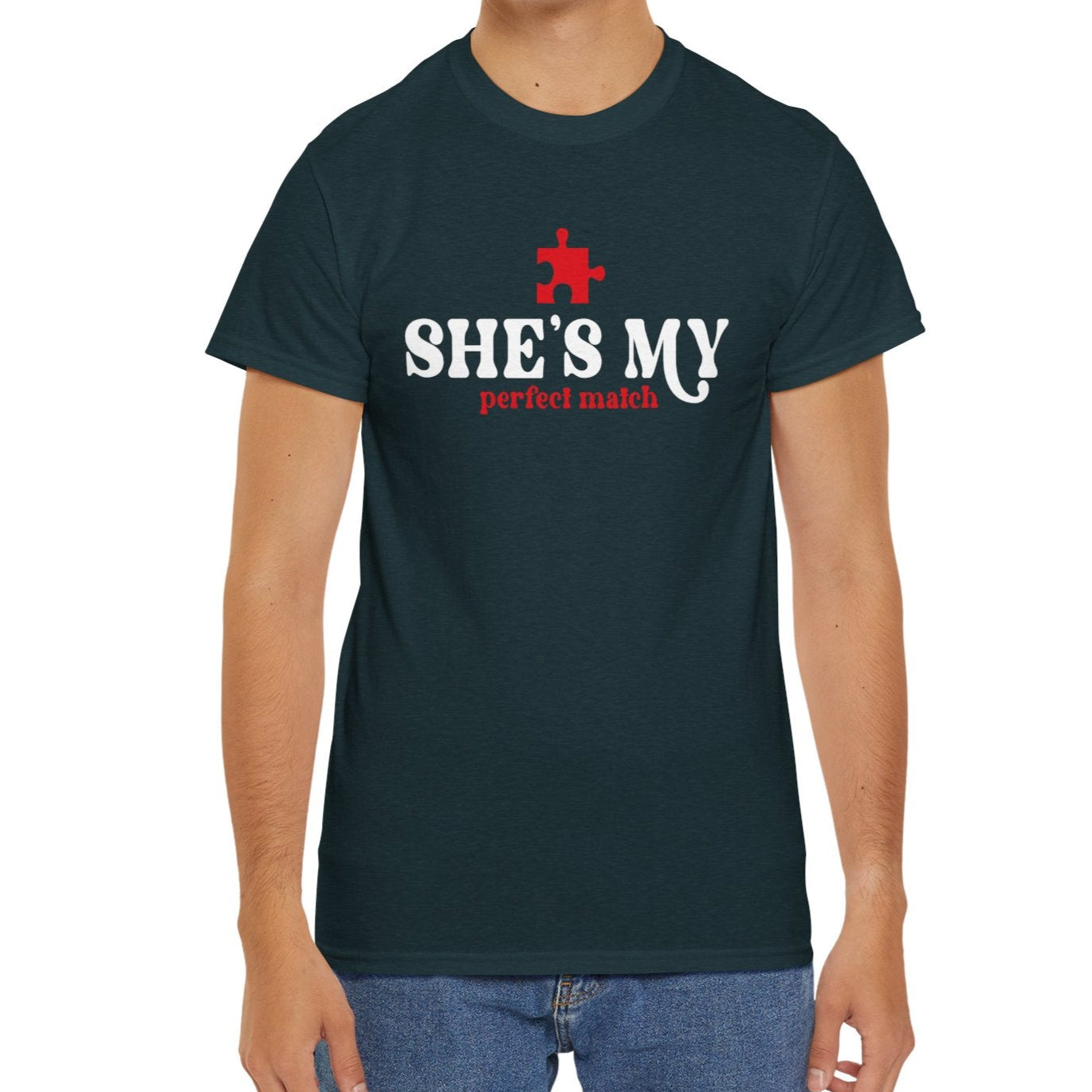 She's My Perfect Match Puzzle Piece Tee – Couple's Matching Shirt - Kim’s Signature Beauty & Accessories    (Store description)