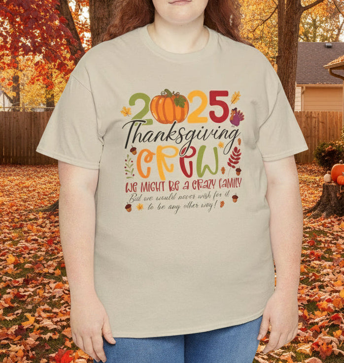 2025 Thanksgiving Crow Unisex Heavy Cotton Tee - Kim’s Signature Beauty & Accessories    