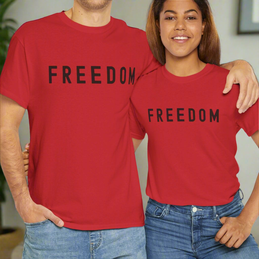 Freedom Red Unisex Tee - Bold Statement Shirt – Patriotic Casual Shirt - Kim’s Signature Beauty & Accessories    