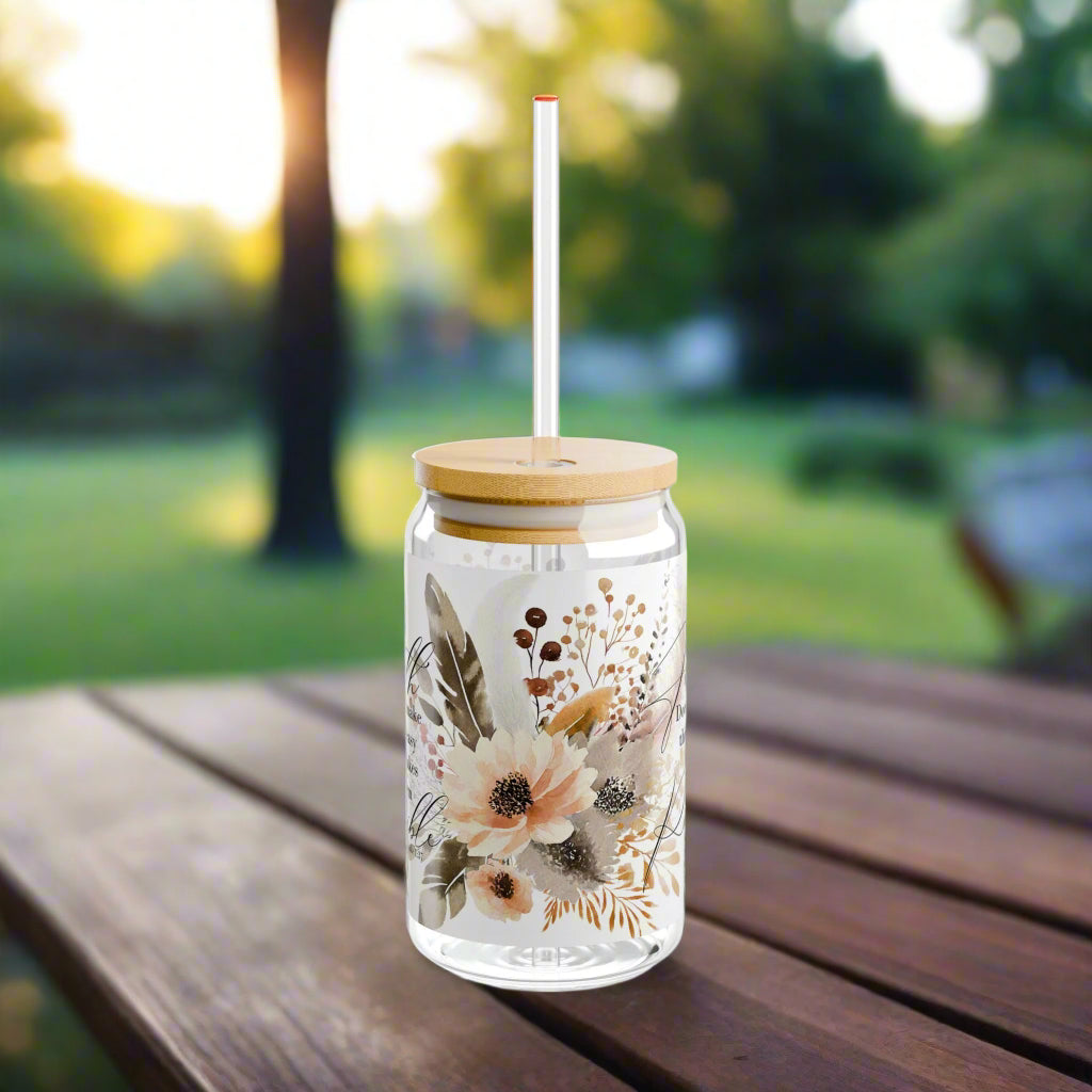 Luke 1:37 Inspirational 16oz Sipper Glass- 16oz - Kim’s Signature Beauty & Accessories    (Store description)