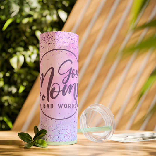 Good Moms | Skinny Tumbler with Straw, 20oz - Kim’s Signature Beauty & Accessories    