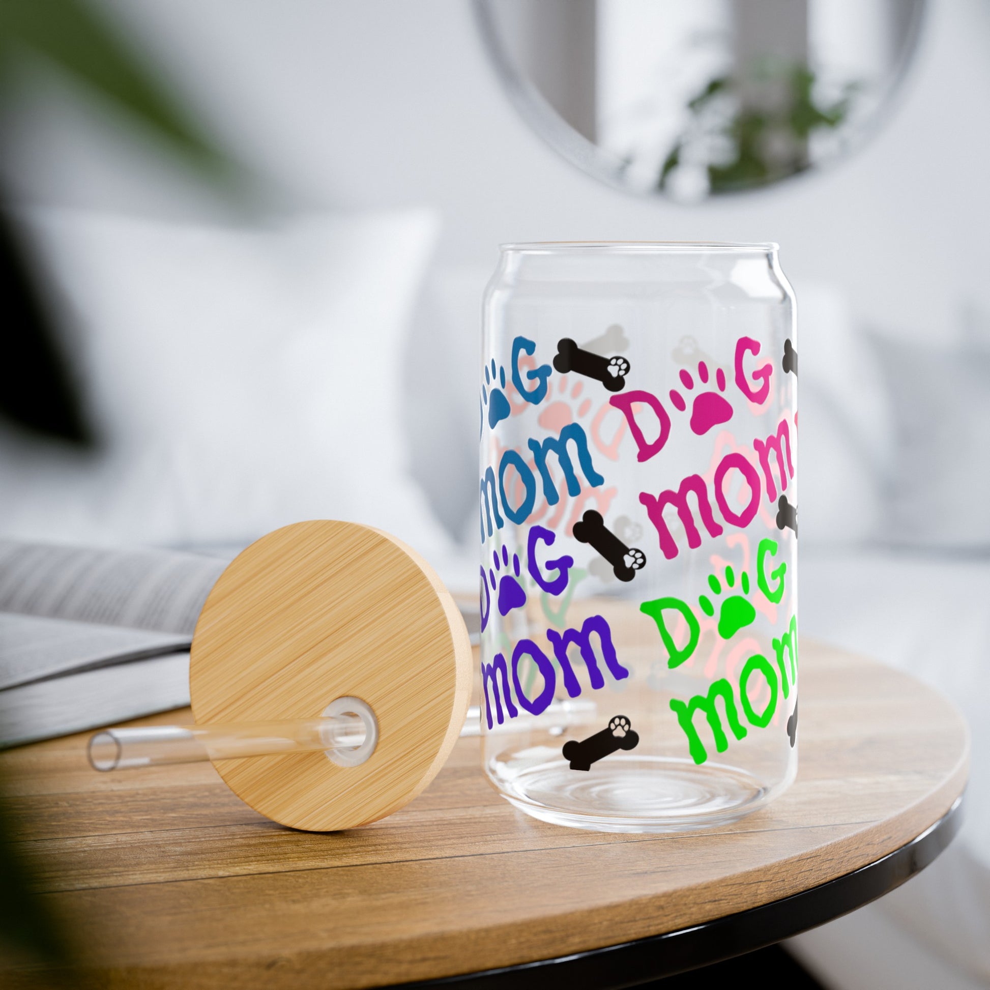Dog Mom & Bones Sipper Glass - Kim’s Signature Beauty & Accessories    (Store description)