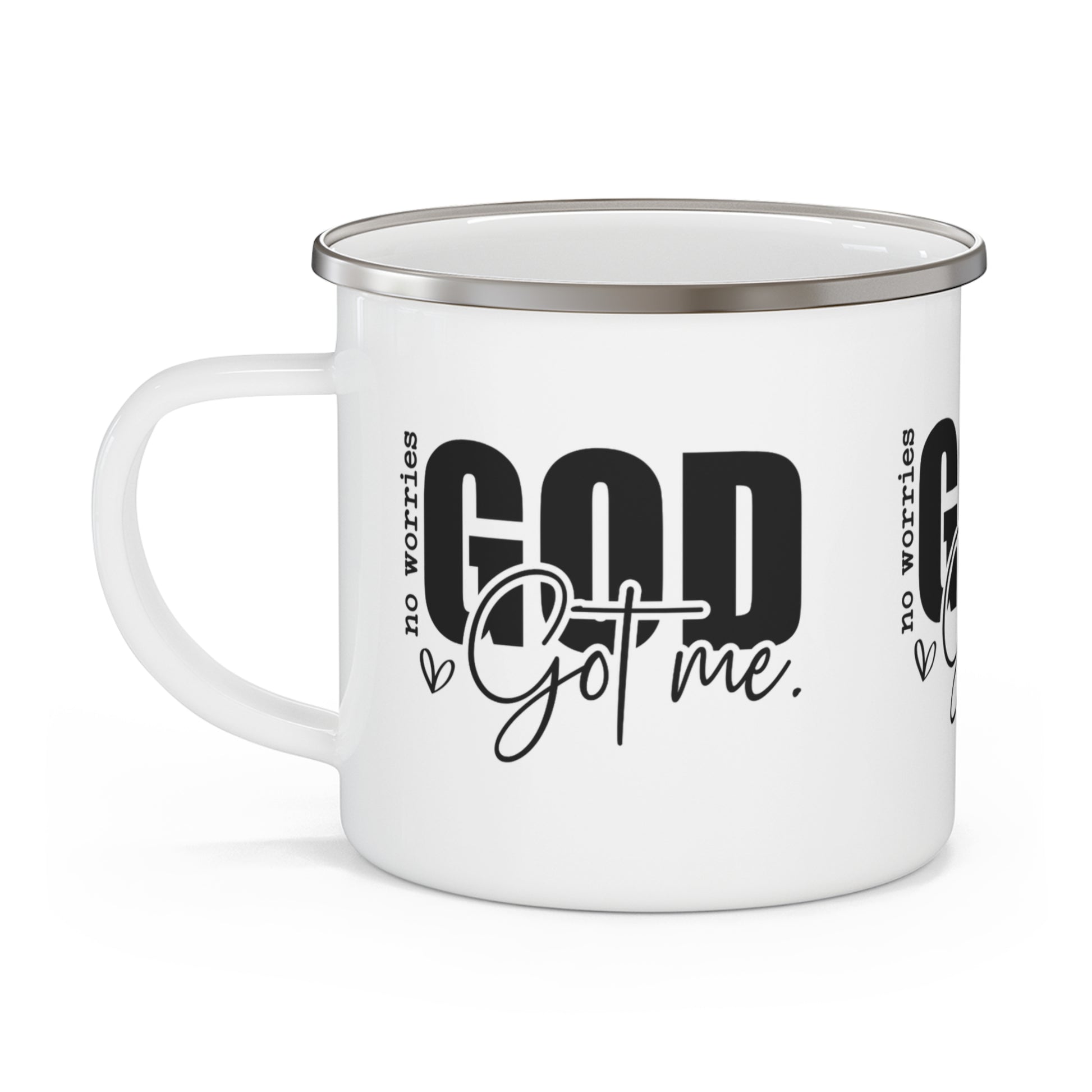 God Got Me Enamel Camping Mug - Kim’s Signature Beauty & Accessories    (Store description)