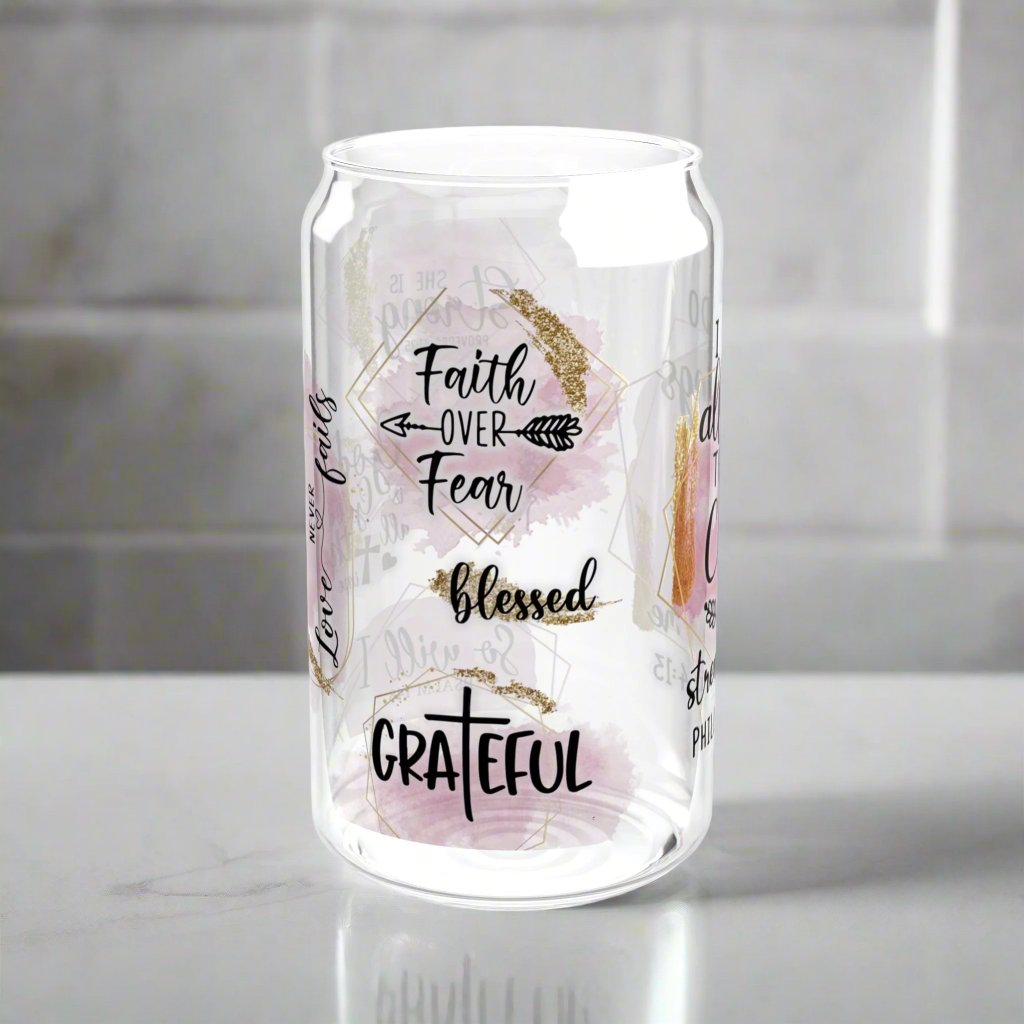 I Can Do All Things Sipper Glass - Kim’s Signature Beauty & Accessories    (Store description)