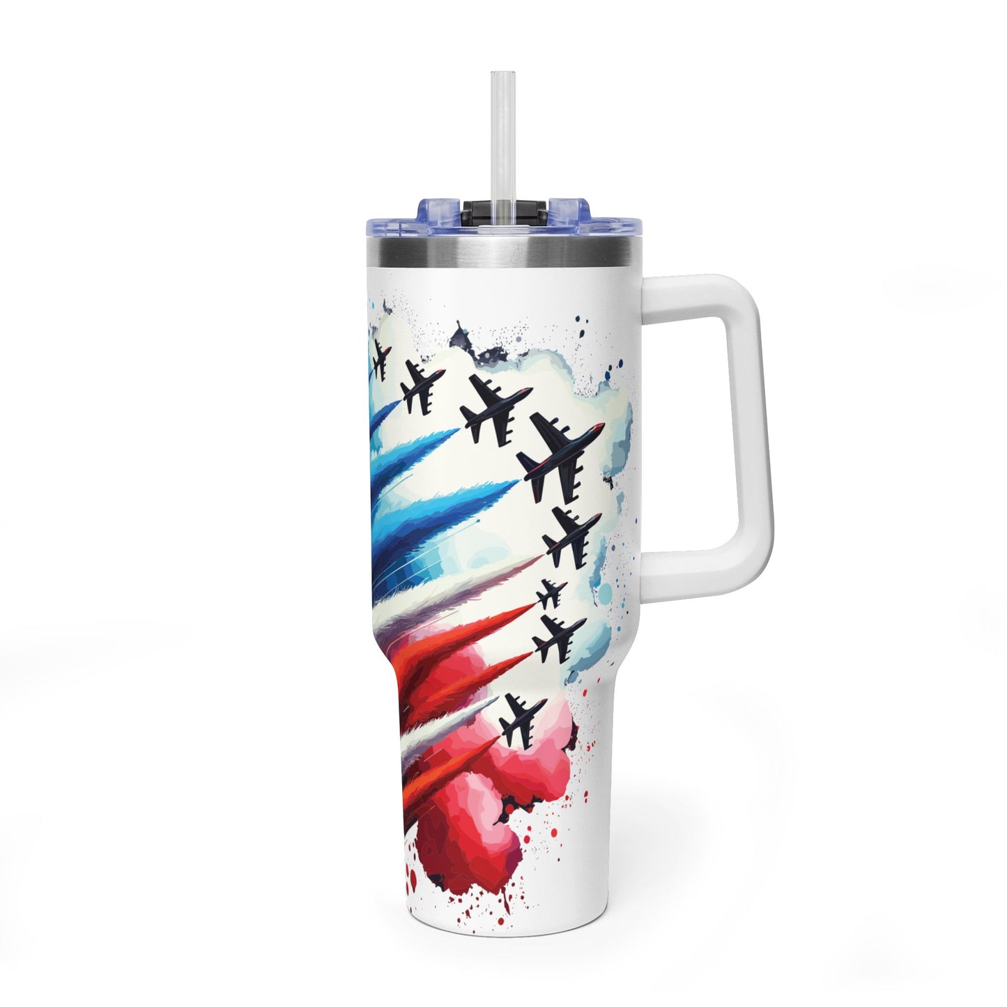 40oz Patriotic American Flag Tumbler — Stars & Stripes Thermal Cup