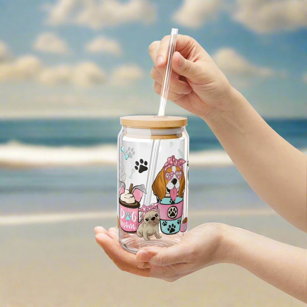 Coffee & Dog Mom |Sipper Glass - Kim’s Signature Beauty & Accessories    (Store description)