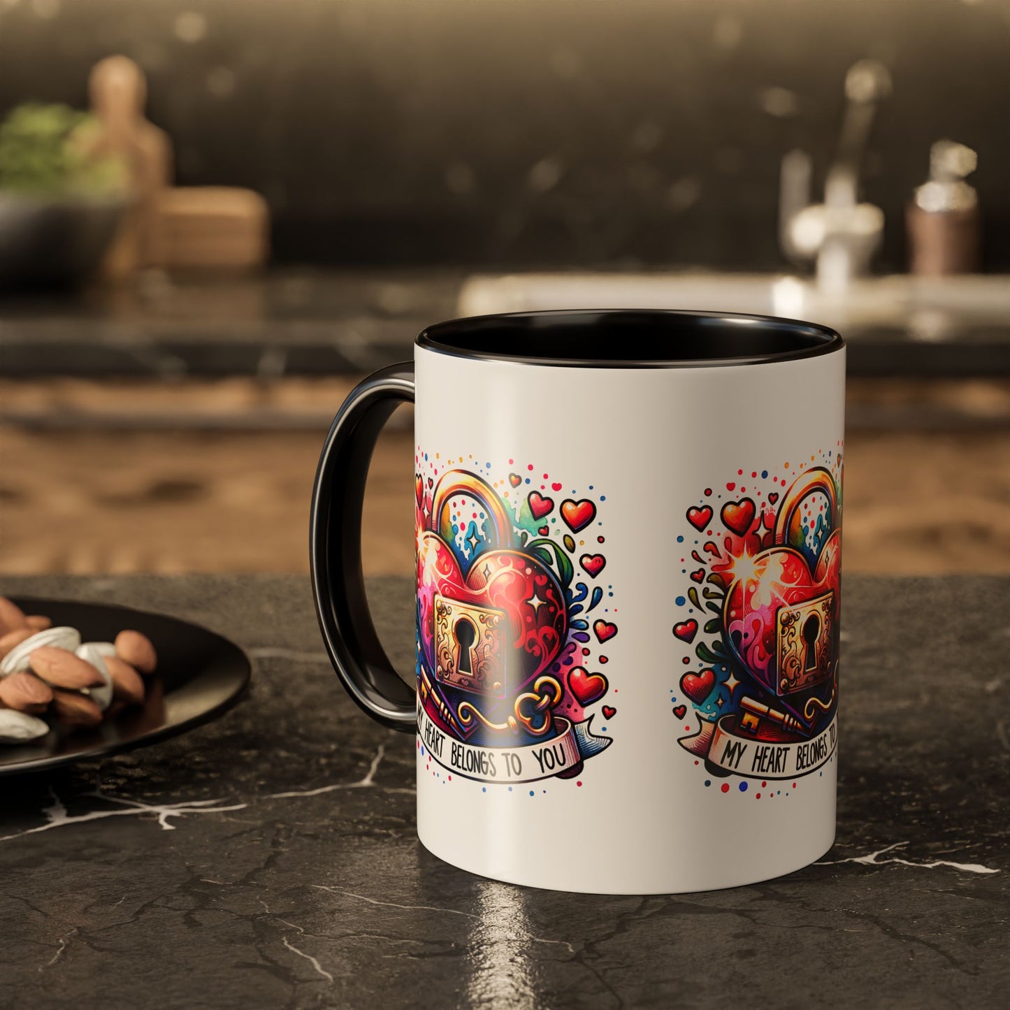 My Heart Belongs to You Colorful Mugs (11oz, 15oz) - Kim’s Signature Beauty & Accessories    (Store description)