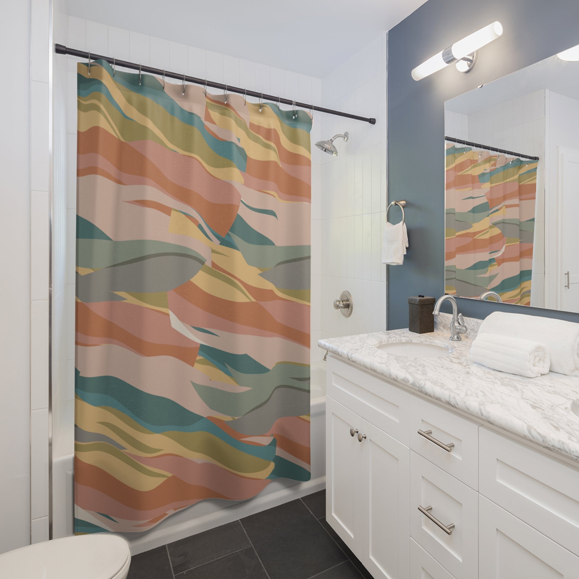 Multi Color Abstract | Shower Curtain - Kim’s Signature Beauty & Accessories    (Store description)
