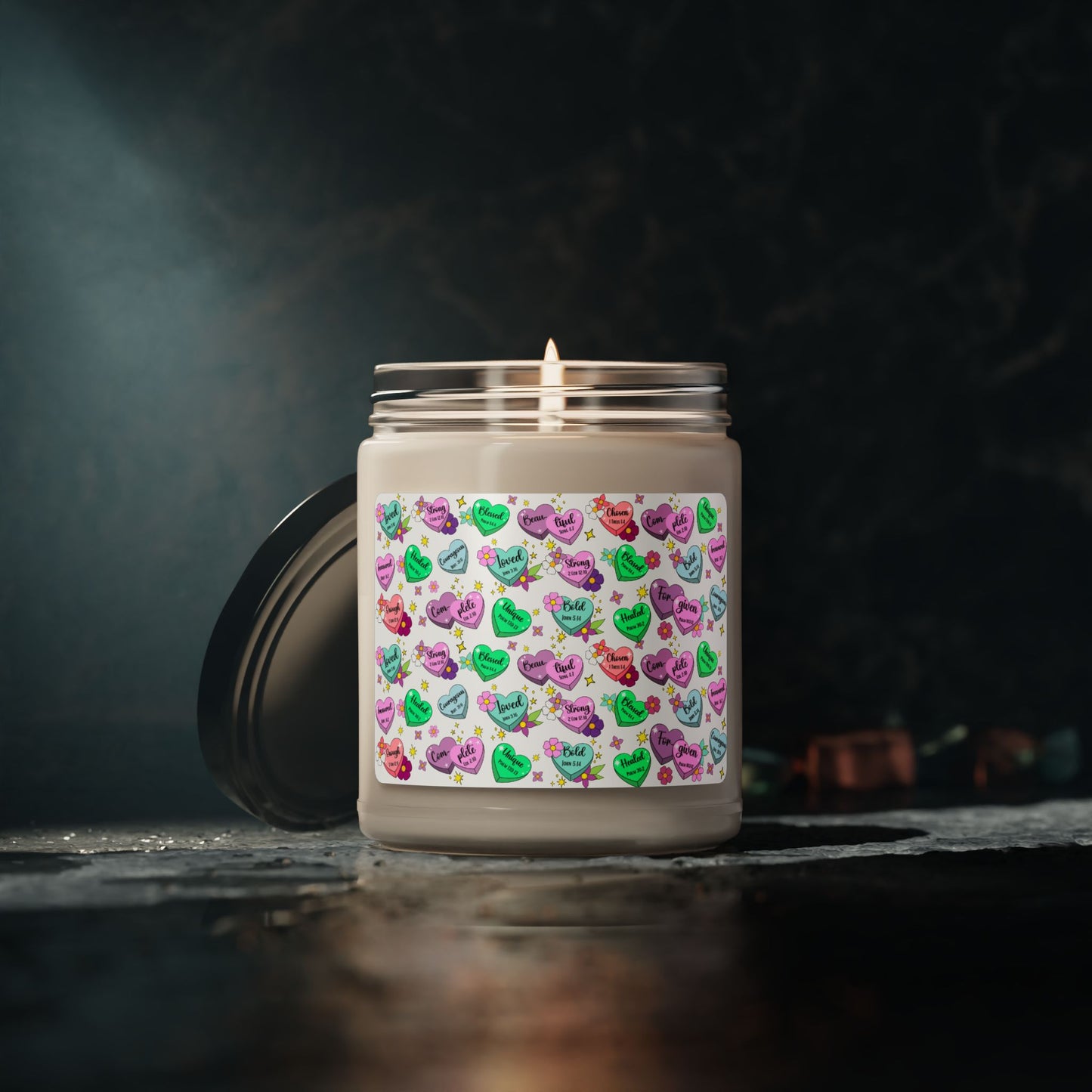 Inspirational Candy Heart Candle - Kim’s Signature Beauty & Accessories    (Store description)