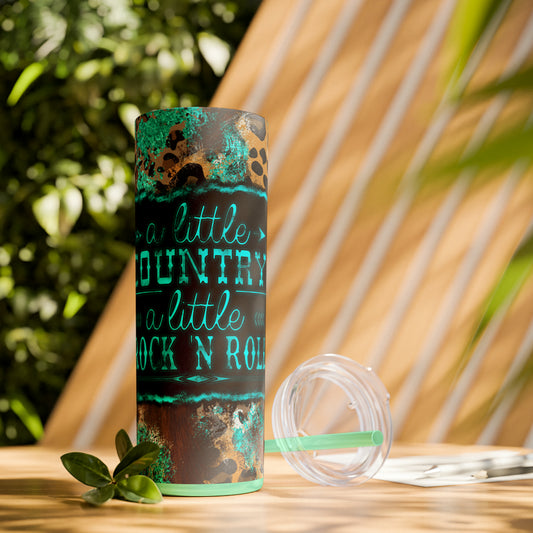 Little Bit A Country | Skinny Tumbler with Straw, 20oz - Kim’s Signature Beauty & Accessories    (Store description)
