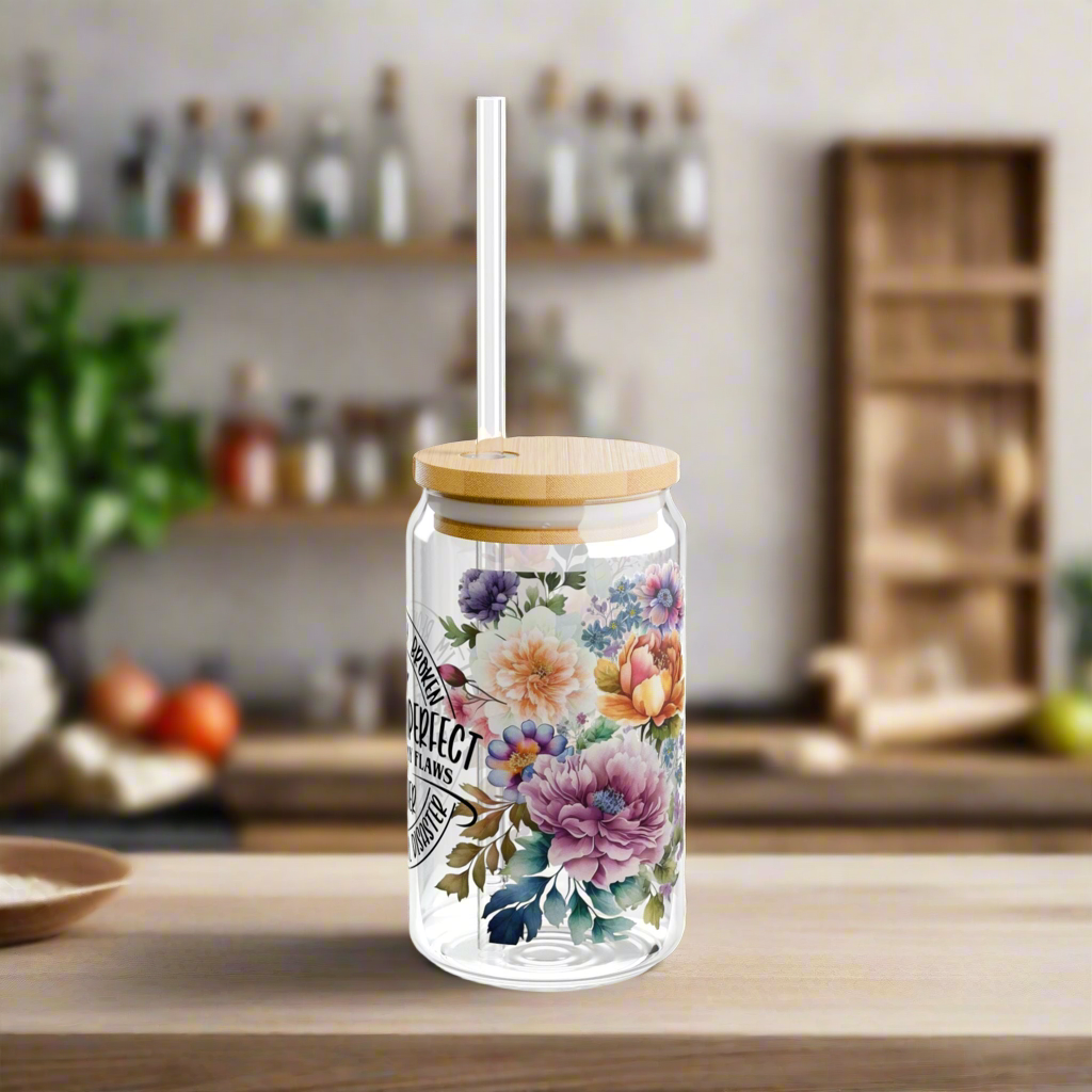 Perfectly Imperfect Sipper Glass - Kim’s Signature Beauty & Accessories    (Store description)