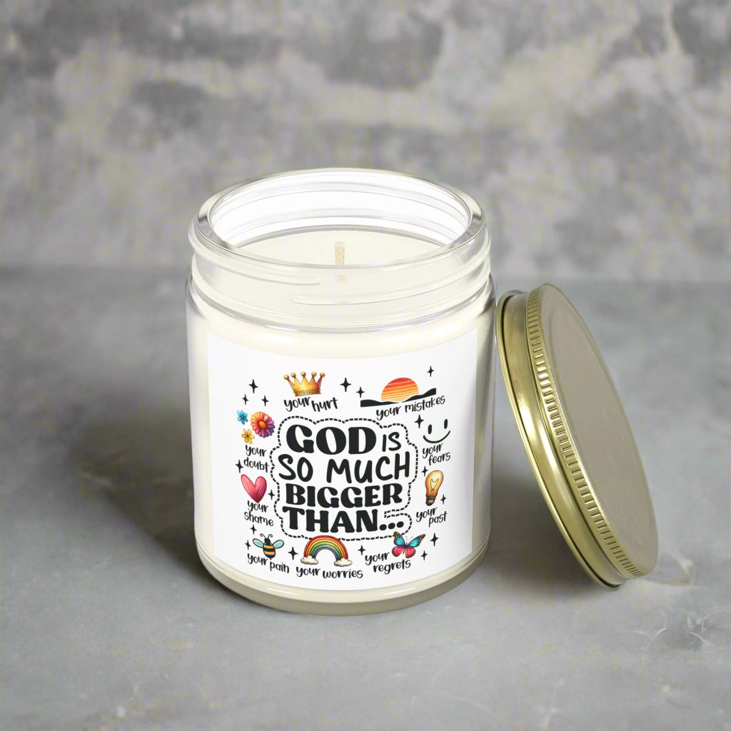 God is So Much Bigger Inspirational Candle - Kim’s Signature Beauty & Accessories    (Store description)