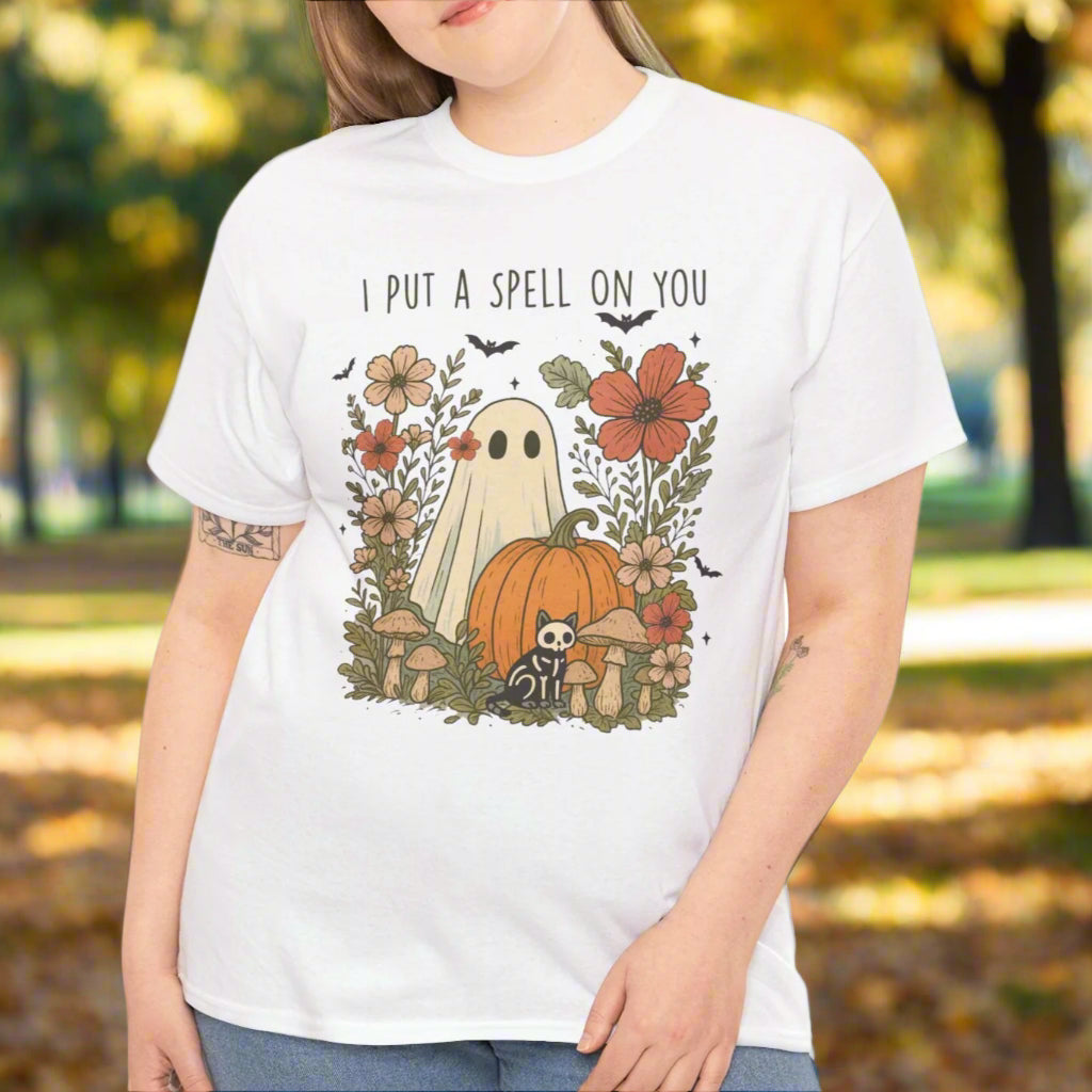 I Put a Spell on You Ghost Tee – Cute Halloween Fall T-Shirt - Kim’s Signature Beauty & Accessories    