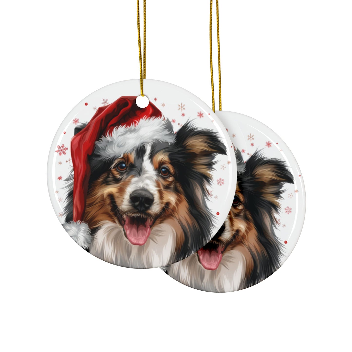 Rough Collie Ceramic Ornament, 2-Side Print - Kim’s Signature Beauty & Accessories    (Store description)
