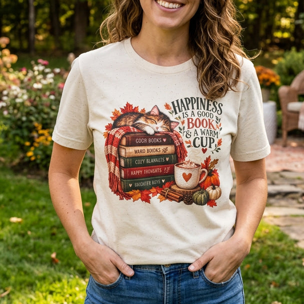 Happiness Is a Good Book and a Cup of Tea T-Shirt