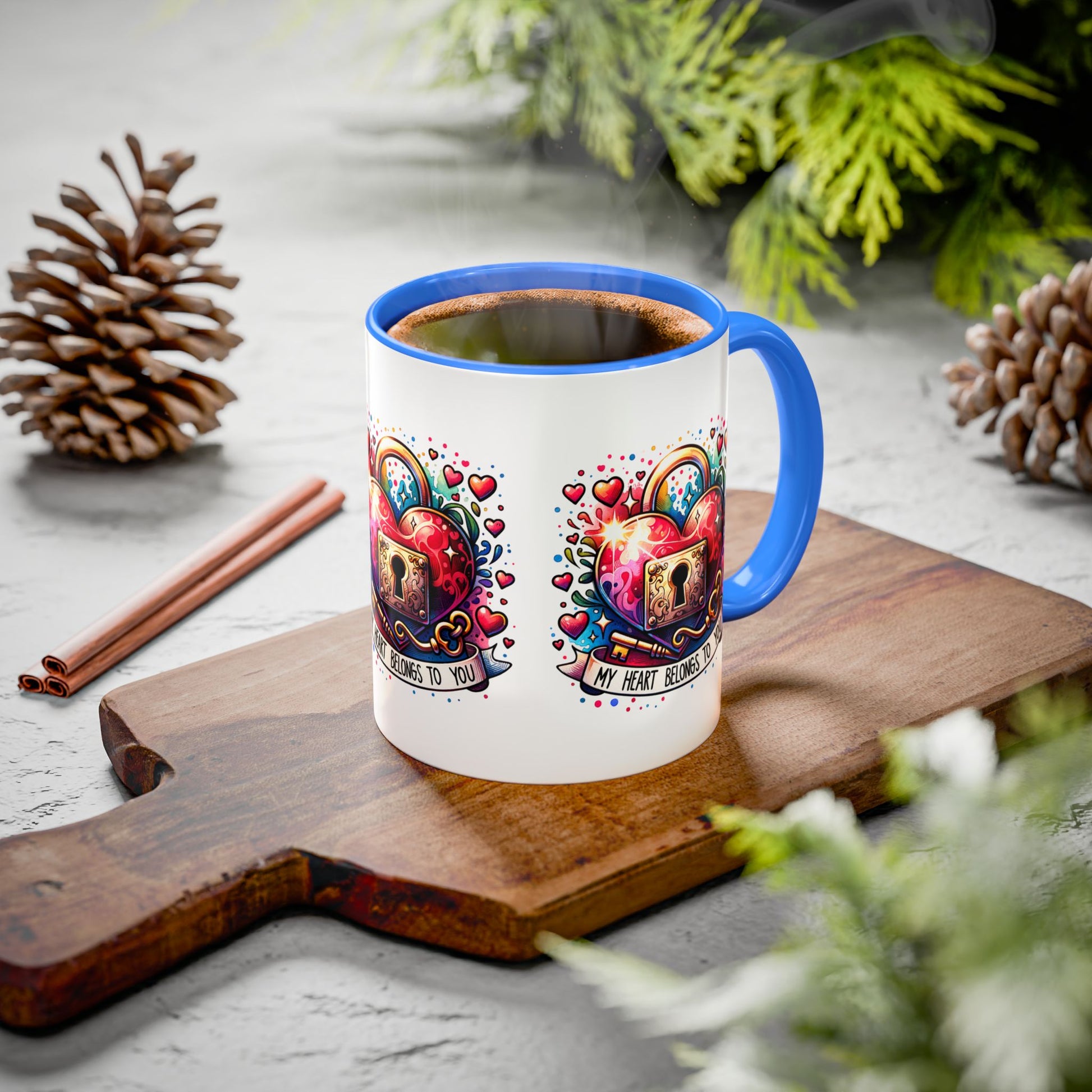 My Heart Belongs to You Colorful Mugs (11oz, 15oz) - Kim’s Signature Beauty & Accessories    (Store description)