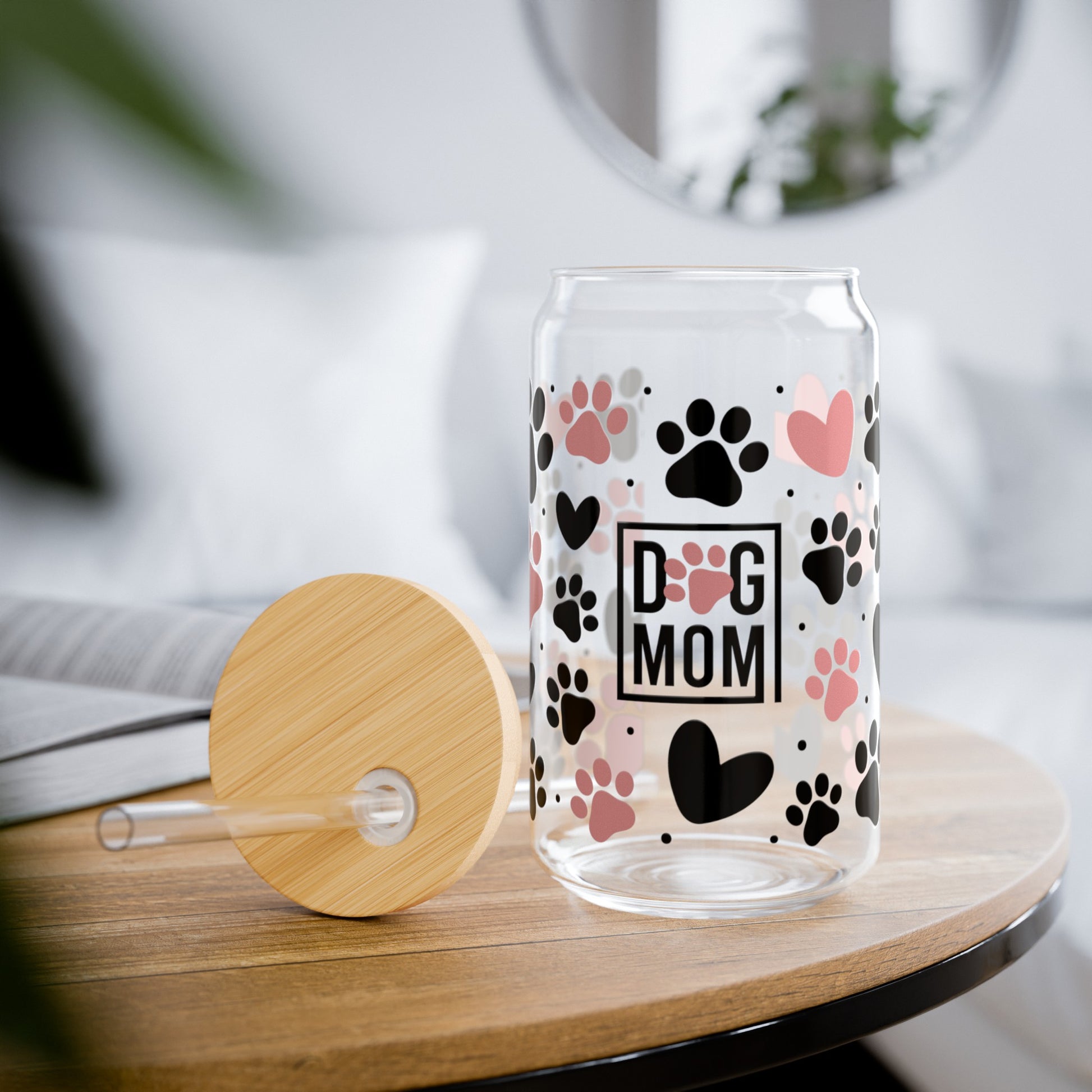 Dog Mom Pink Paws | Sipper Glass - Kim’s Signature Beauty & Accessories    (Store description)