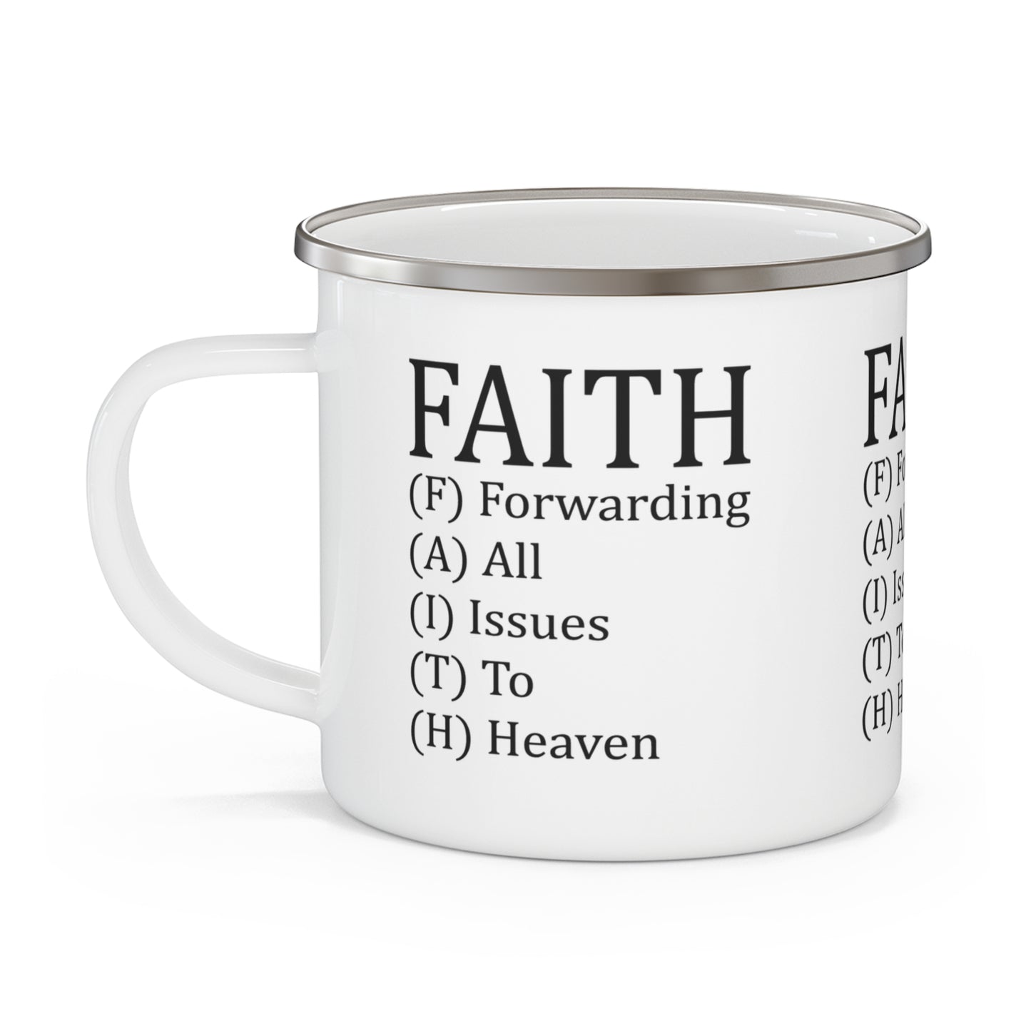 Faith Enamel Camping Mug - Kim’s Signature Beauty & Accessories    (Store description)