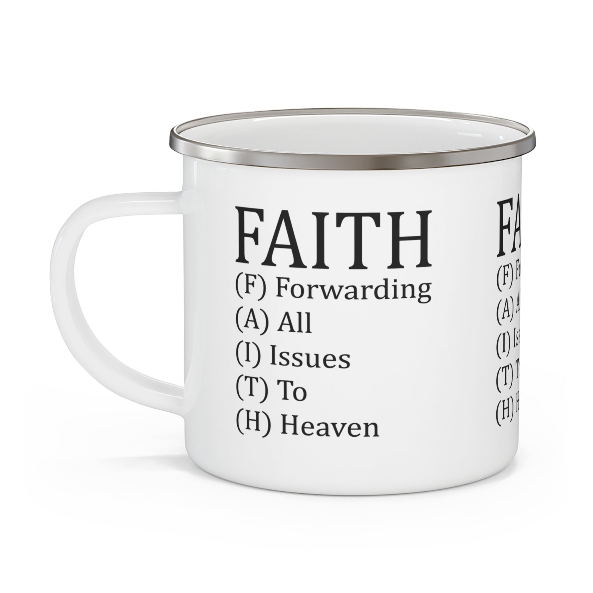 Faith Enamel Camping Mug - Kim’s Signature Beauty & Accessories    (Store description)