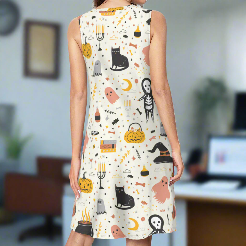 Cat, Pumpkins, ghosts - Fall Fun Dress - Kim’s Signature Beauty & Accessories    (Store description)