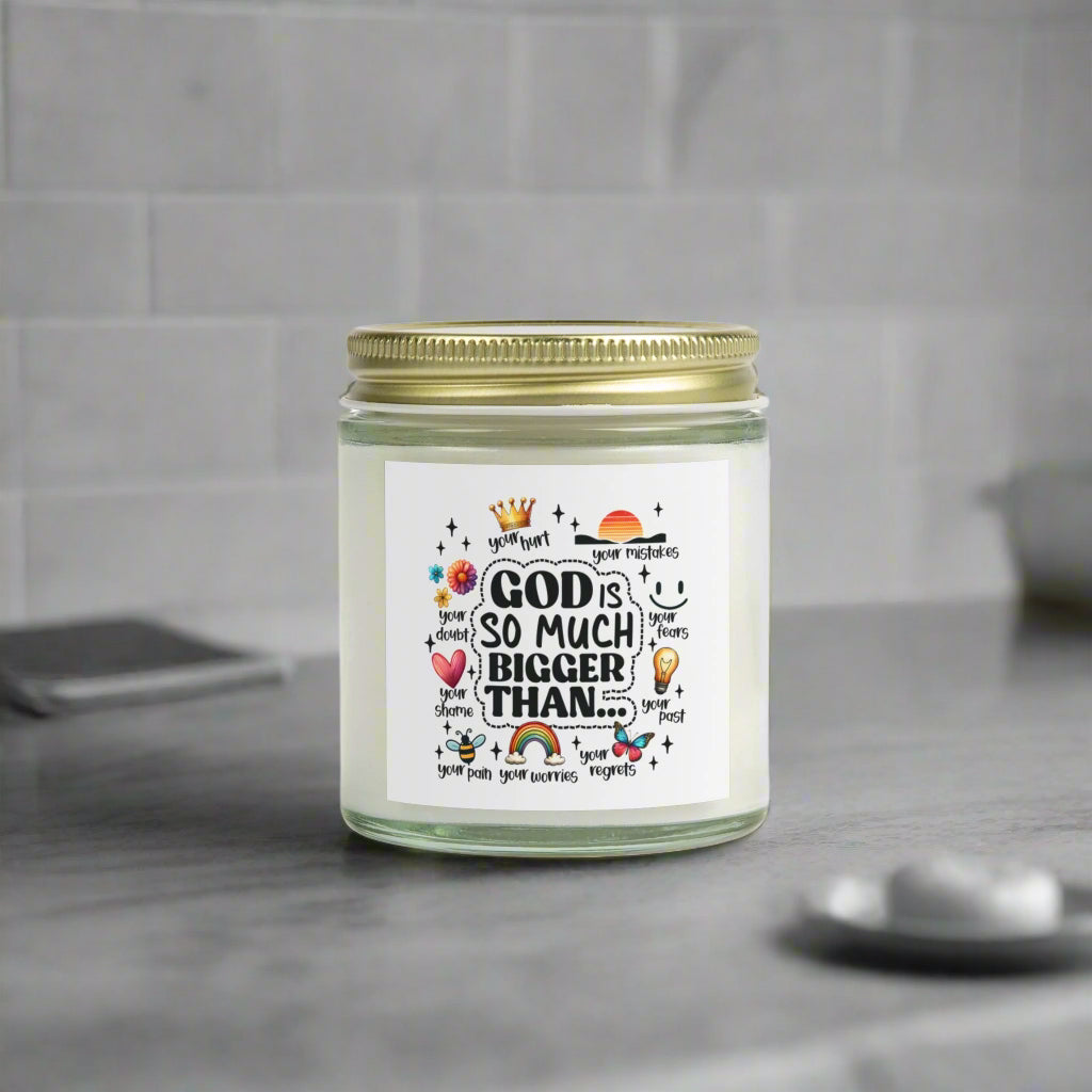 God is So Much Bigger Inspirational Candle - Kim’s Signature Beauty & Accessories    (Store description)