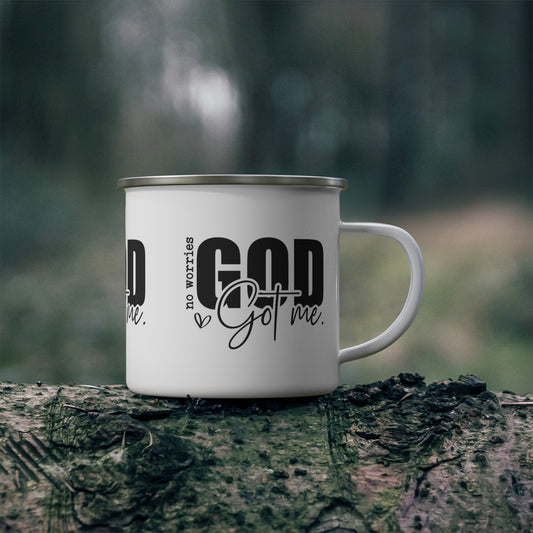 God Got Me Enamel Camping Mug - Kim’s Signature Beauty & Accessories    (Store description)