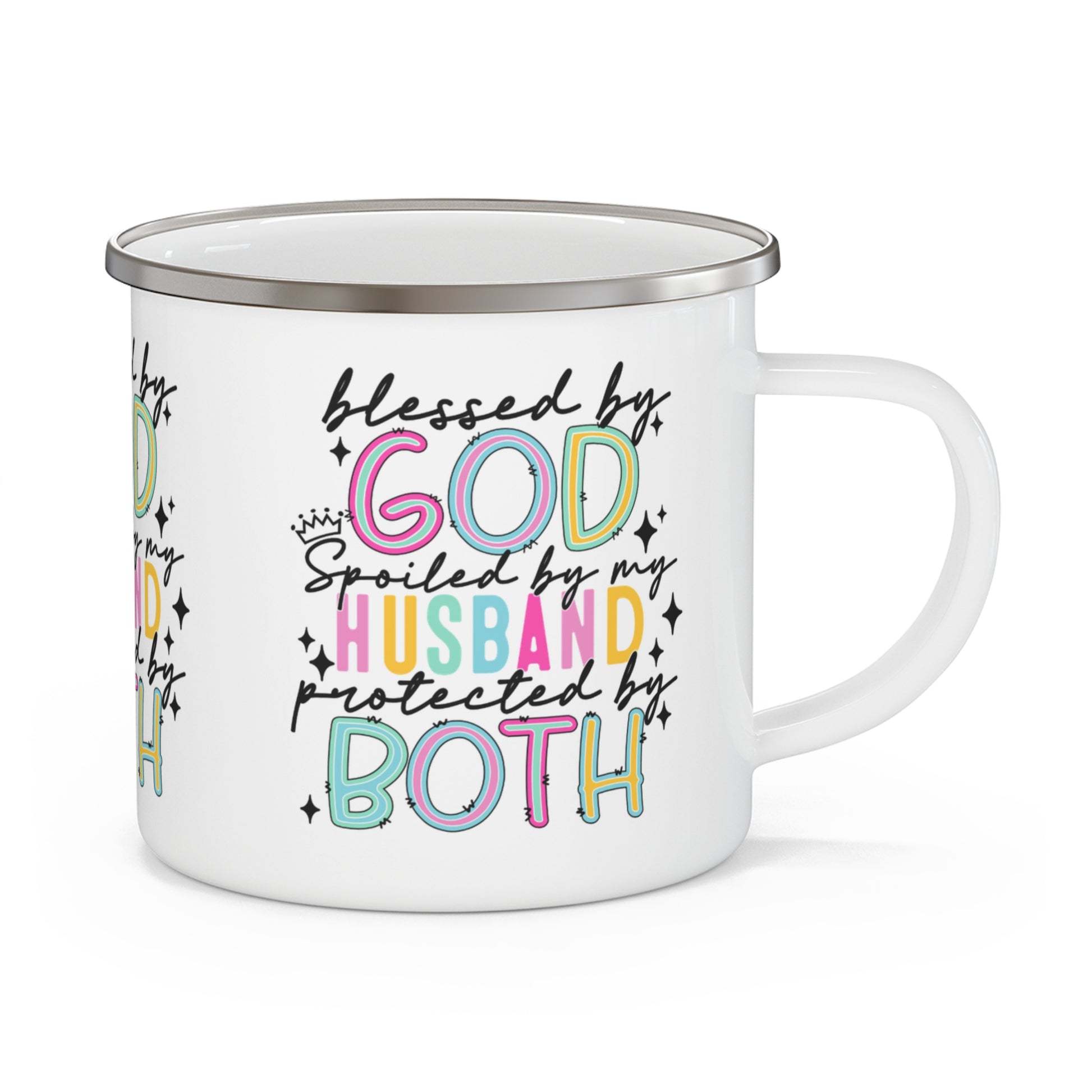 Blessed & Spoiled Enamel Camping Mug - Kim’s Signature Beauty & Accessories    (Store description)