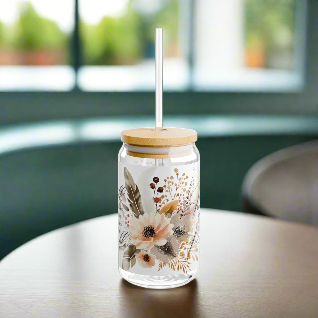 Luke 1:37 Inspirational 16oz Sipper Glass- 16oz - Kim’s Signature Beauty & Accessories    (Store description)