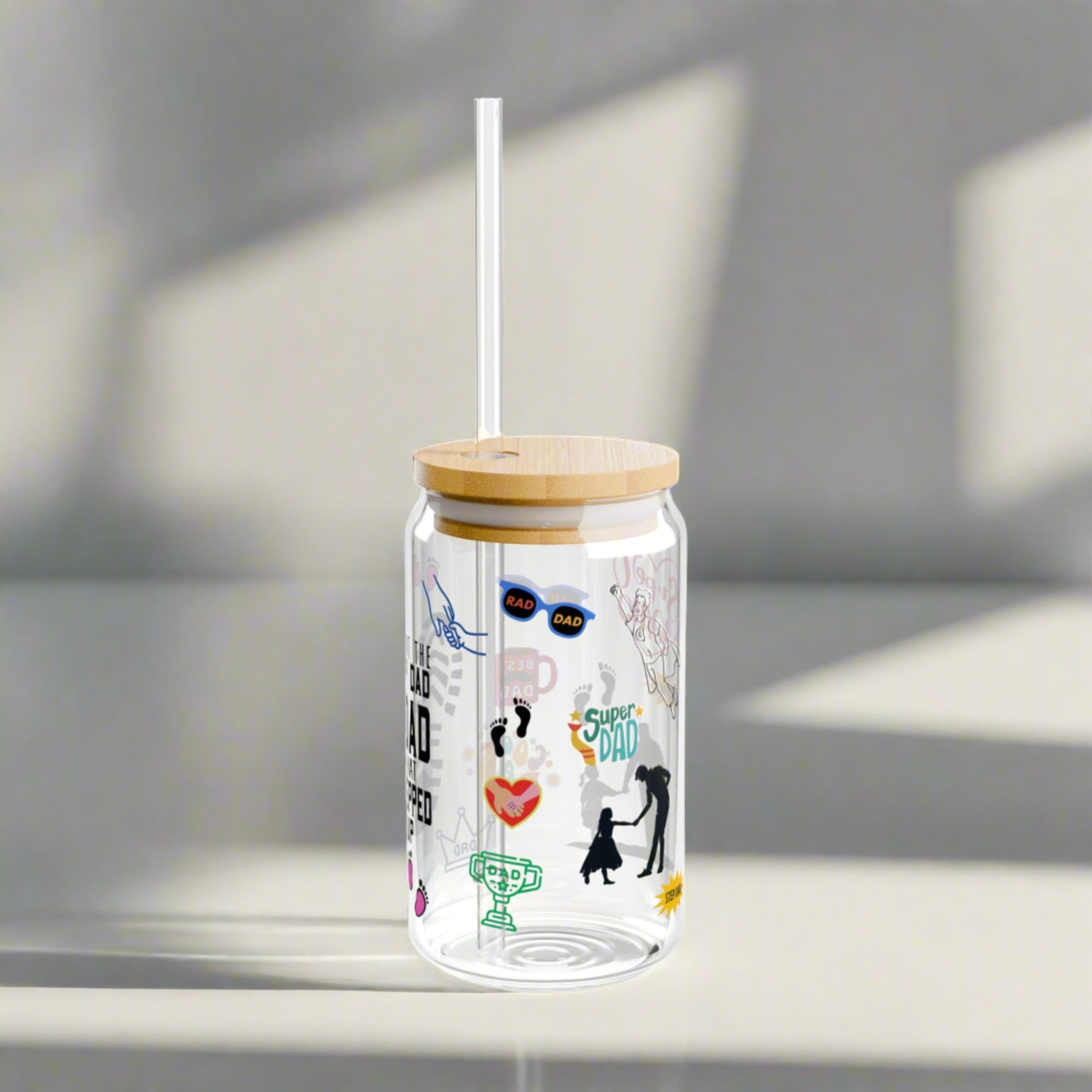 Stepped up Girl Dad Sipper Glass, 16oz - Kim’s Signature Beauty & Accessories    (Store description)