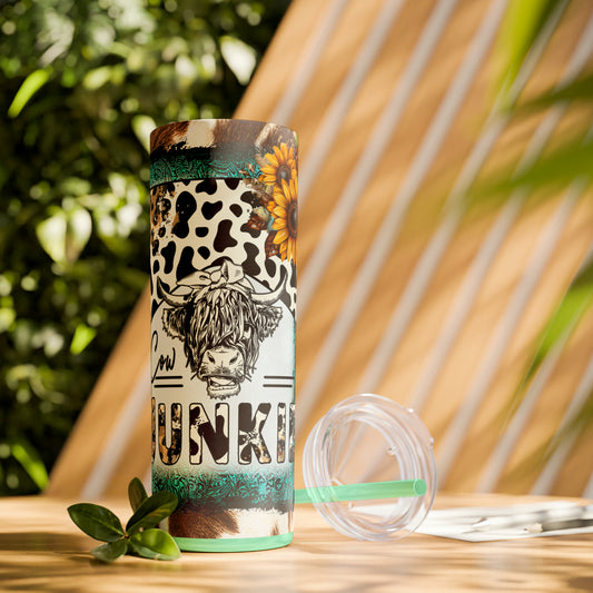 Cow Junkie | Skinny Tumbler with Straw, 20oz - Kim’s Signature Beauty & Accessories    (Store description)