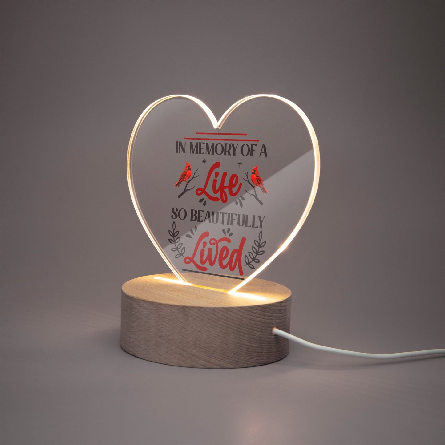 In Memory Acrylic Plaque with Stand - Heart - Kim’s Signature Beauty & Accessories    