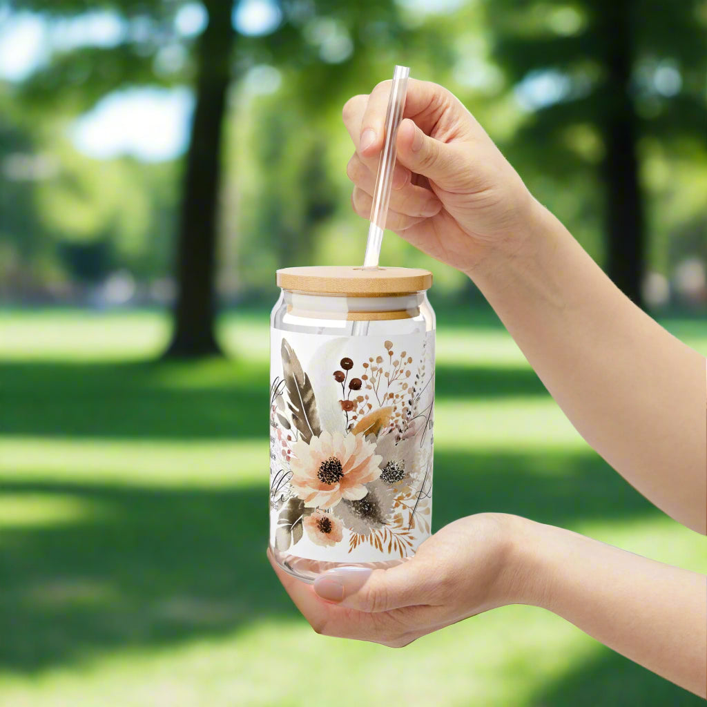Luke 1:37 Inspirational 16oz Sipper Glass- 16oz - Kim’s Signature Beauty & Accessories    (Store description)