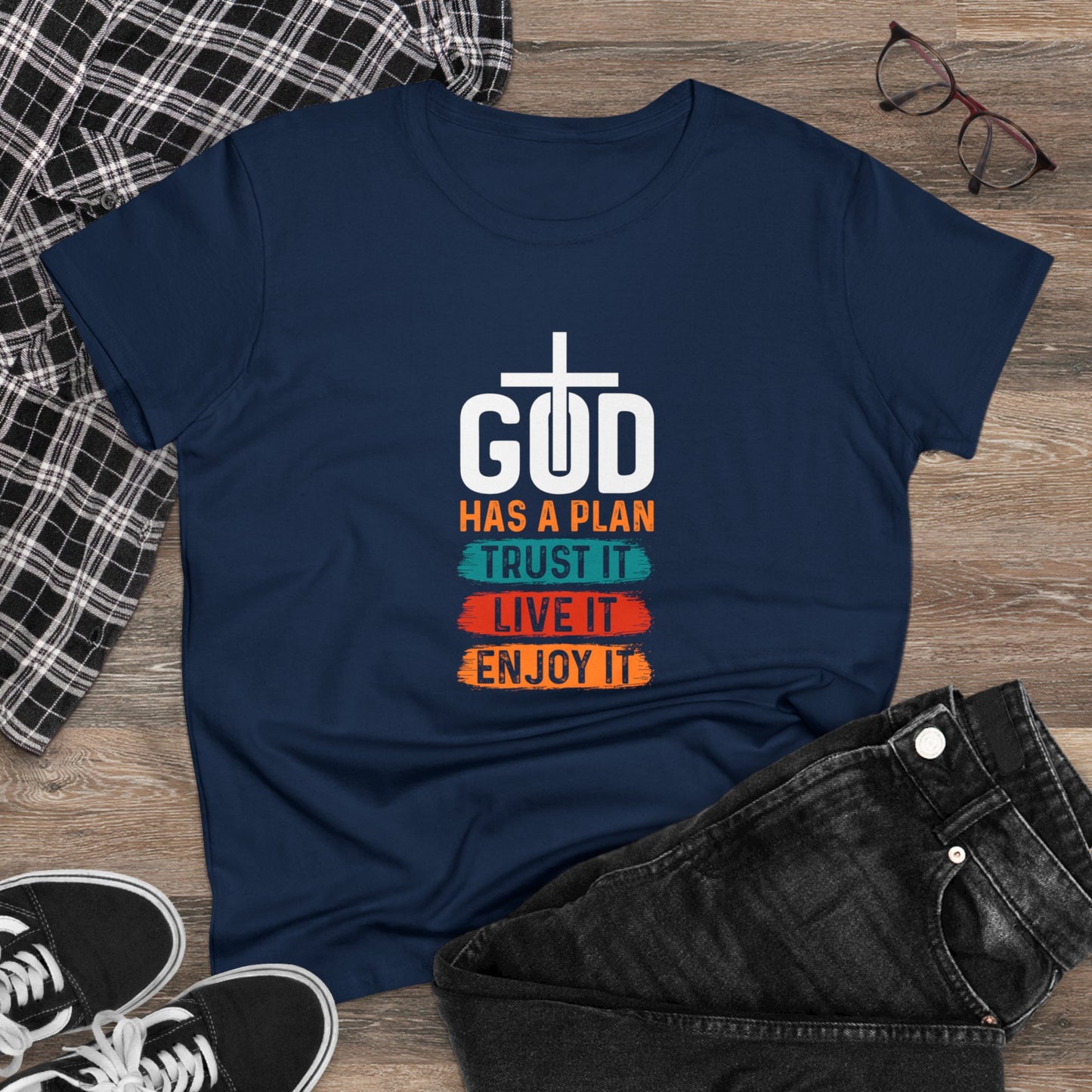 God Has A Plan Cotton Tee - Kim’s Signature Beauty & Accessories    