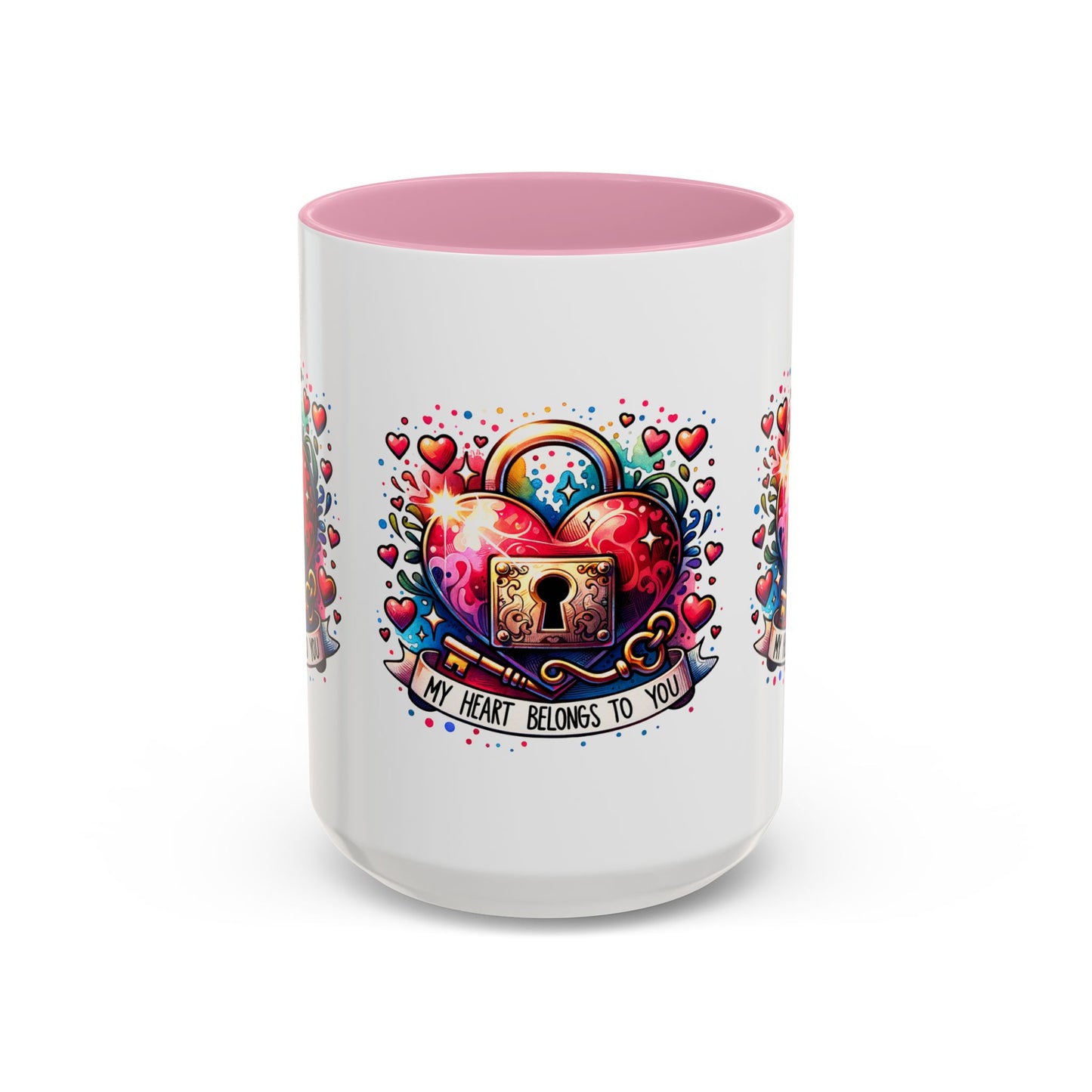 My Heart Belongs to You Colorful Mugs (11oz, 15oz) - Kim’s Signature Beauty & Accessories    (Store description)