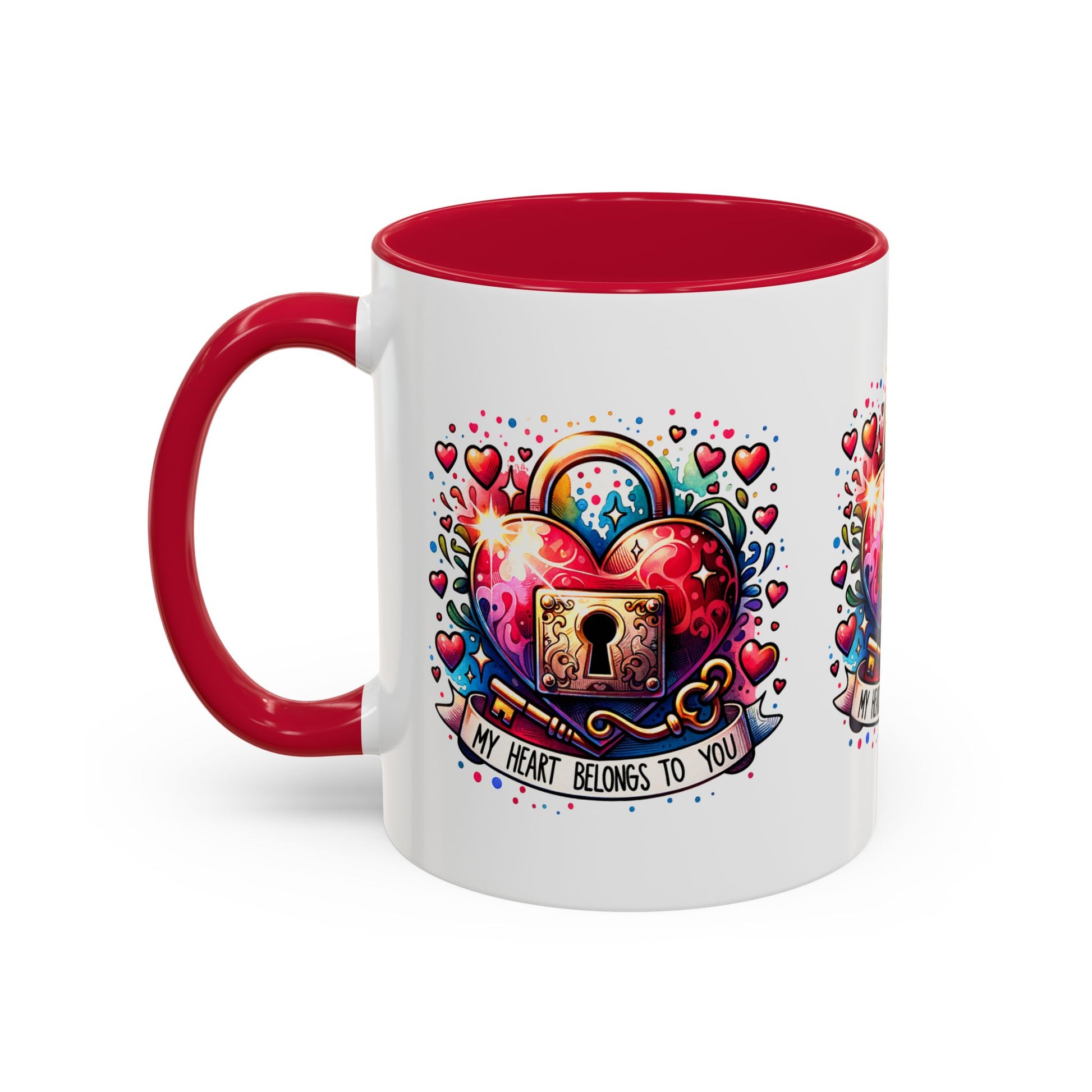 My Heart Belongs to You Colorful Mugs (11oz, 15oz) - Kim’s Signature Beauty & Accessories    (Store description)