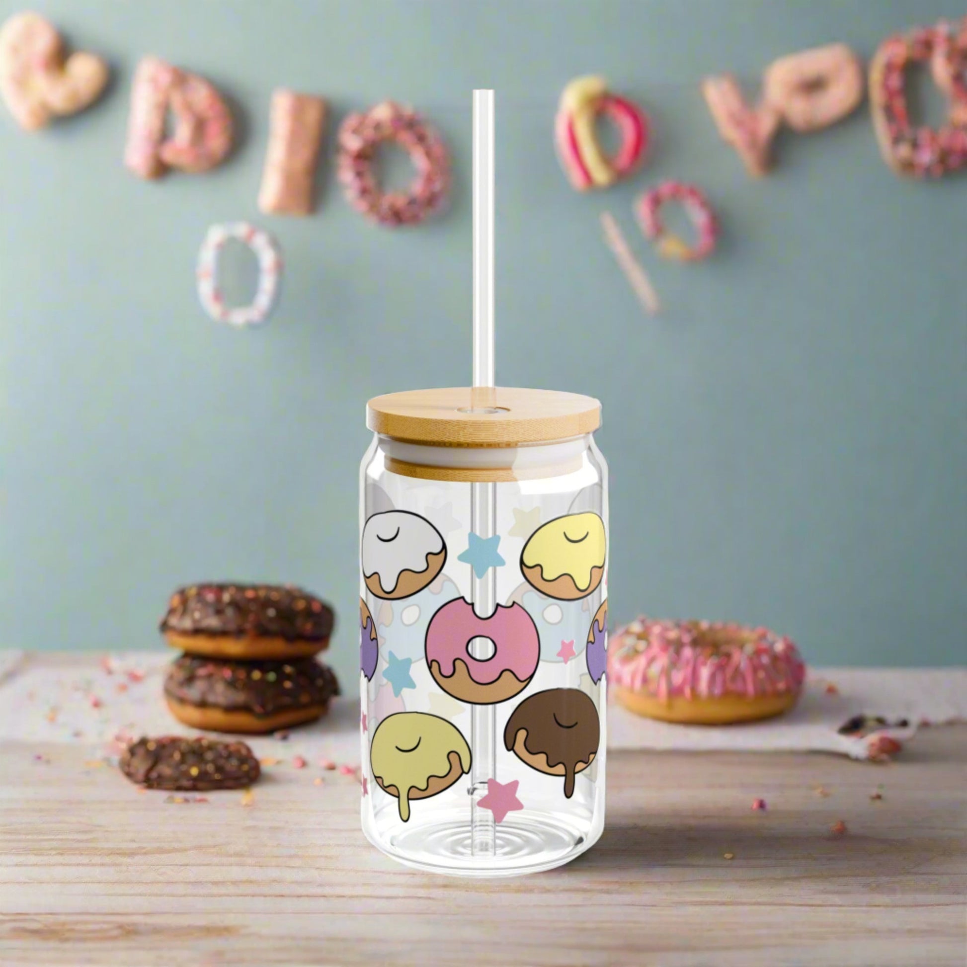 Donut Love Sipper Glass - Kim’s Signature Beauty & Accessories    (Store description)