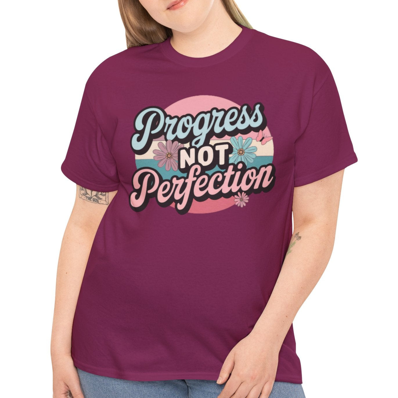 Progress Not Perfection Tee - Motivational for Personal Growth - Kim’s Signature Beauty & Accessories    (Store description)