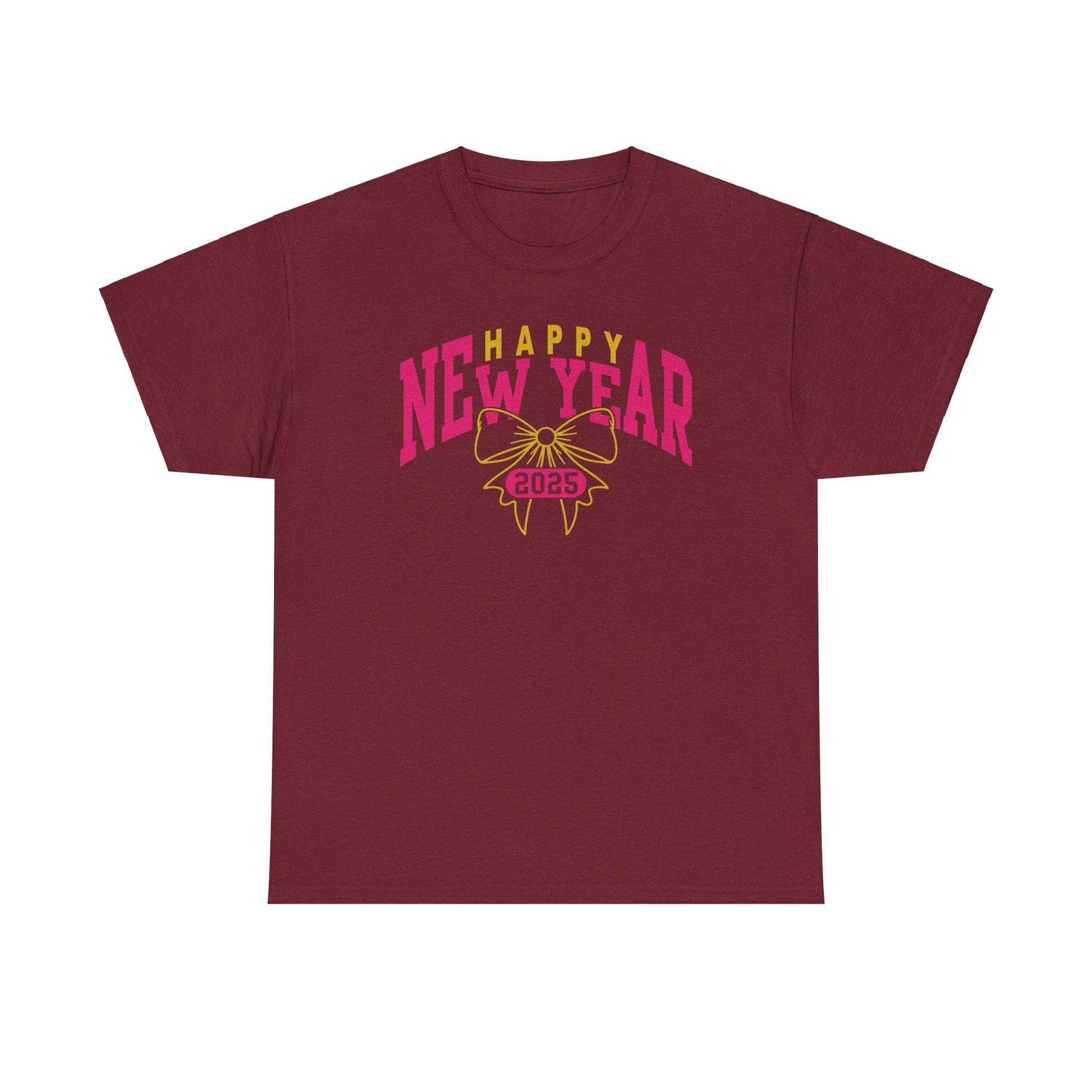 Happy New Year 2025 Bow Cotton Tee - Kim’s Signature Beauty & Accessories    (Store description)